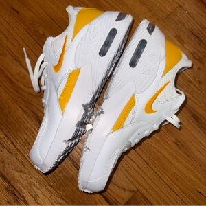 Nike Air Max White and Gold Sneakers